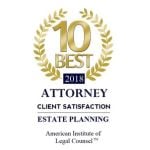 Mary E. Vandenack American Institute of Legal Counsel’s 10 Best Client Satisfaction, Estate Planning Division