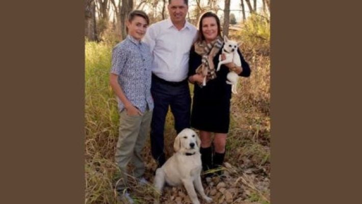 Brent Warkentine with family