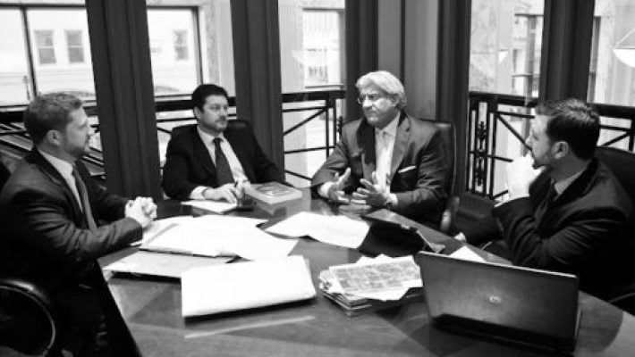 Michael F. Hart With Team